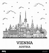 Outline Vienna Austria City Skyline with Historic Buildings Isolated on ...