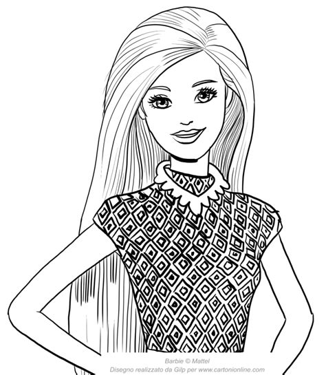 Dibujo De Barbie Fashionista Con La Cara En Primer Plano Para Colorear