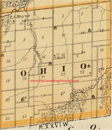 Ohio Township Madison County Iowa 1875 Map