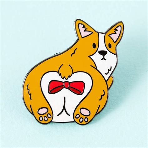 Corgi Bum Enamel Pin Badges Brooches And Patches Christmas Humour