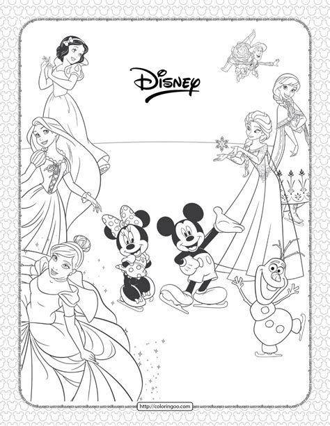Disney Characters Pdf Coloring Sheet