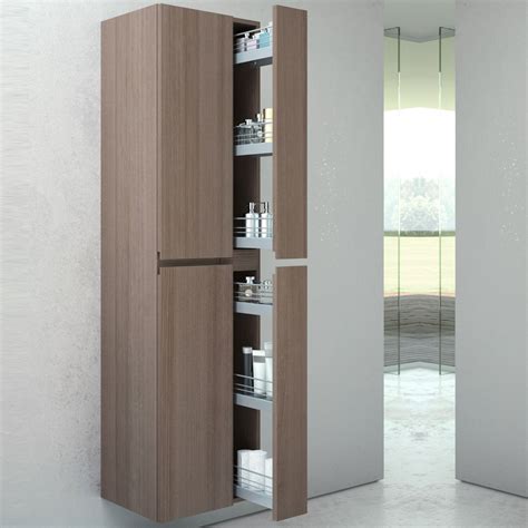 Pull out shelves are a great way to add storage efficiency and ergonomics to your existing cabinets. VitrA Memoria Tall Cupboard with Pull Out Storage - UK ...