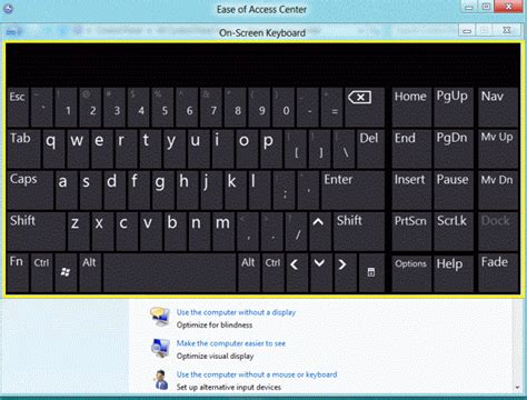 Start On Screen Keyboard In Windows 8