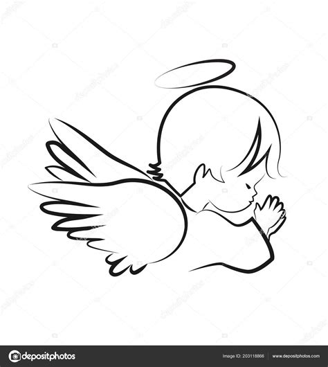Praying Angel Child Believe Icon Vector Stock Vector By ©keviz 203118866