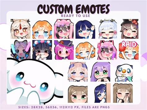 Custom Twitch Emotes Custom Discord Emotes Custom Emotes Etsy
