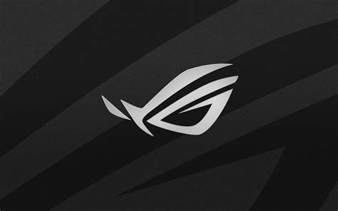 Download Wallpapers Asus Rog 4k Gray Logo Rog Logo Black Background