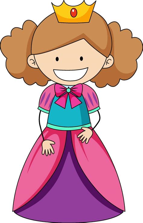 Simple Cartoon Character Of A Little Princess Isolated 2687586 Vector