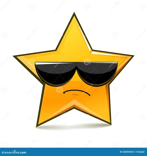 Serious Funny Star In Sunglasses Stock Vector Illustration Of Element