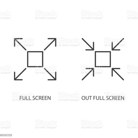 In Full Screen Out Full Screen Icon Icon Vector Stock Illustration