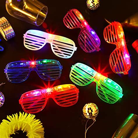 102 Pieces Led Glasses Light Up Glow Glasses 6 Color Neon Led Party Sunglasses Led Glow Plastic
