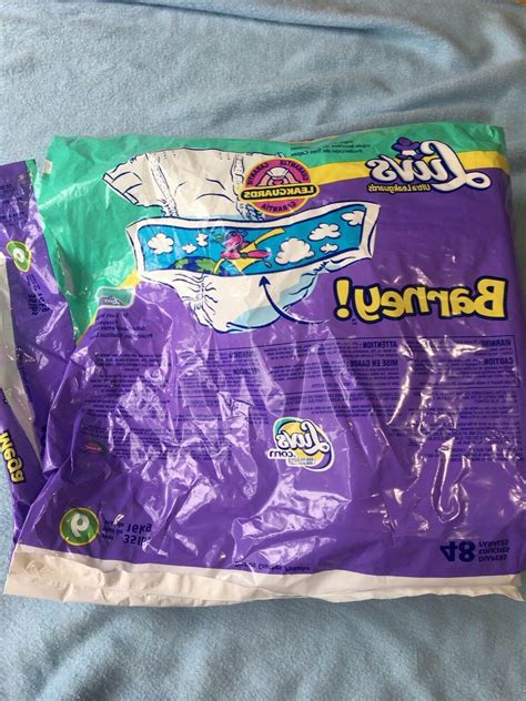 Vintage Plastic Luvs Size 6 Xl Barney Diaper