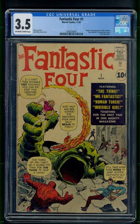 Fantastic Four 1 1961 Cgc Graded 35 Origin And 1st