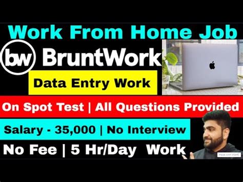 Bruntwork Data Entry Job Work From Home Jobs Online Jobs At Home