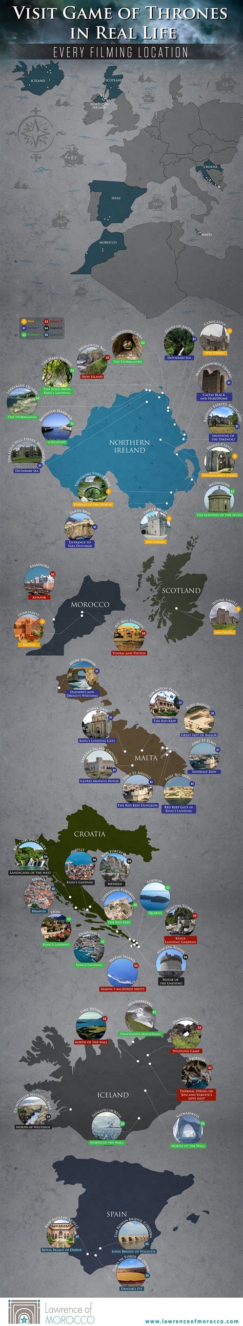 Every Game Of Thrones Location On One Map Uk