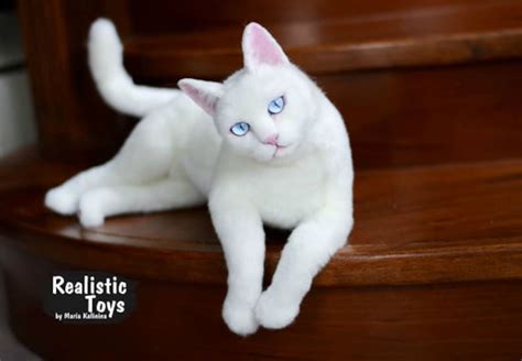 Cat Frosty Realisticlife Size Replica Realistic Stuffed Etsy