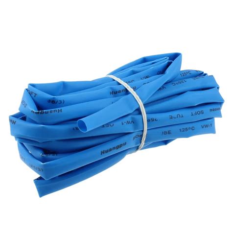 Uxcell Ratio 21 6mm Dia Blue Polyolefin Heat Shrinkable Tube Tubing 5m