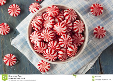 Sweet Red And White Peppermint Candy Stock Photo Image
