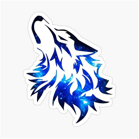 Galaxy Wolf Sticker By Leen Art In 2021 Galaxy Wolf Spirit Animal