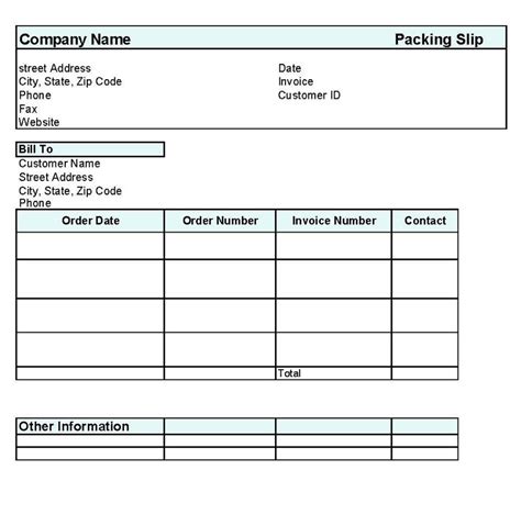 Free Packing Slip Templates Editable Word Excel