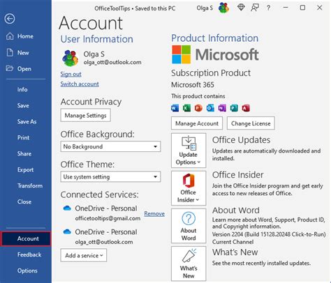 Manage The Microsoft Account Microsoft Office 365