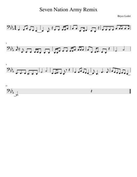 Seven Nation Army Remix Sheet Music For Tuba Solo