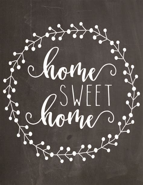 Download This Free Home Sweet Home Chalkboard Printable Here Now Free