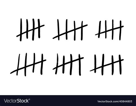 Counting Marks Or Prison Marks Isolated Four Vector Image