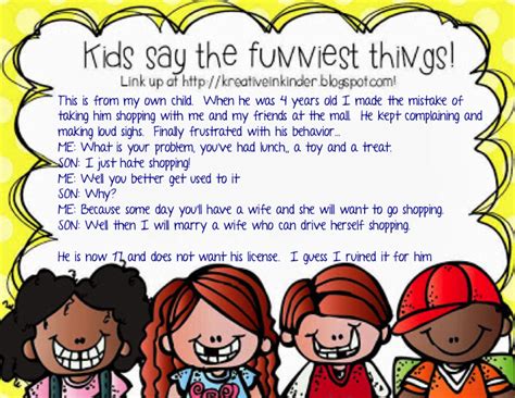 Kids Say The Funniest Things And Some Amazing Clipart Time 4 Kindergarten