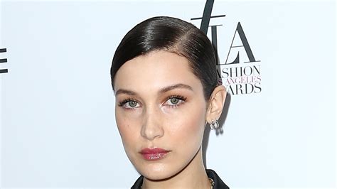 Bella Hadid Wears Glossy Pink Lips To Upgrade Her Nude Makeup Vogue