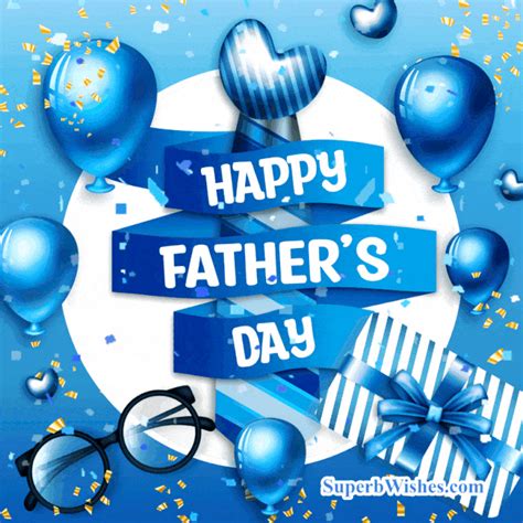 Happy Father S Day Gif With Blue Metallic Balloons Superbwishes Com