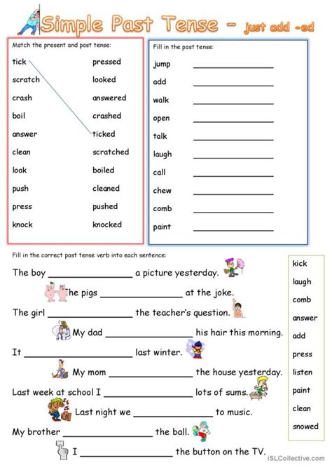 Simple Past Tense Add Ed English Esl Worksheets Pdf And Doc