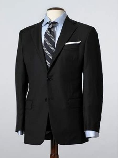 Hickey Freeman Tailored Clothing Mahogany Collection Black Herringbone