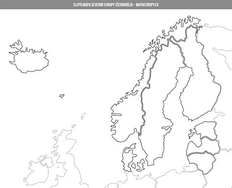 Severní Evropa Slepá Mapa Chorvatsko Mapa