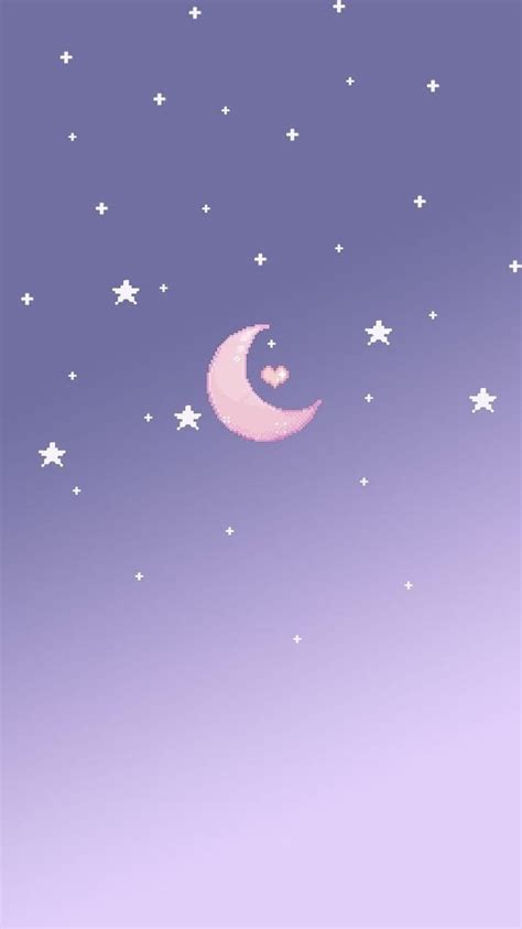 Purple Pixel Night Sky Kawaii Pixel Sky Hd Phone Wallpaper Pxfuel