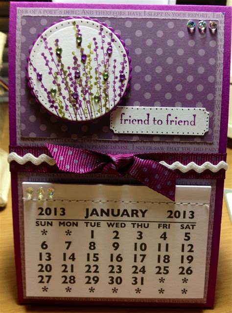Desktop Calendar With Stampin Up Stamps And Papers