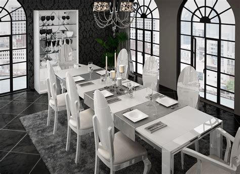 Dervish star dining chair, black powder steel base, white latherette by sohoconcept. Carmen White Dining Room, Modern Formal Dining Sets ...