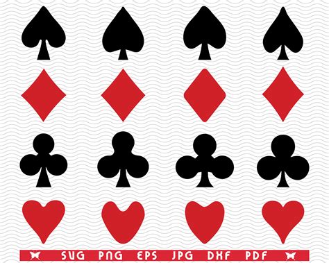 Svg Playing Card Symbols Silhouettes Digital Clipart By Designstudiorm