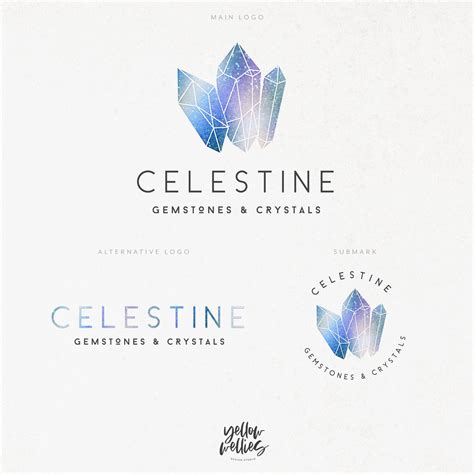 Gemstone Crystal Boho Celestial Premade Logo Design Modern Etsy