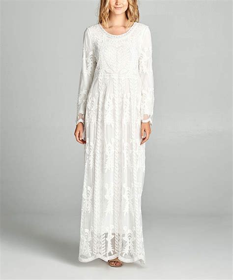 White Lace Long Sleeve Maxi Dress Women Maxi Dress Long Sleeve