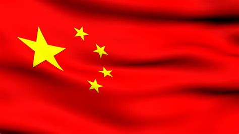 National Flag Of China Waving In The Wind Looping Video Background
