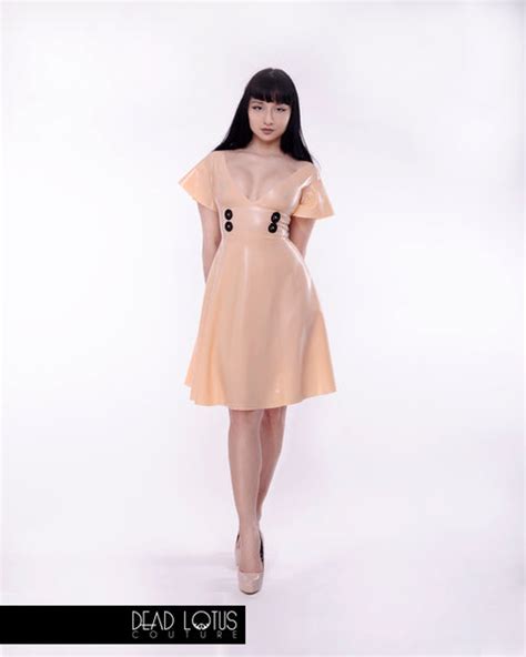 Latex Mini Dress Simple Strapless Style Dead Lotus Dead Lotus Couture