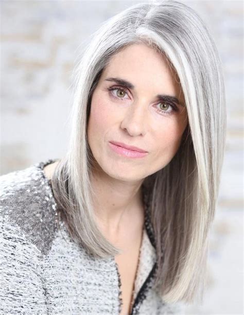 Long Straight Lace Front Mono Top Grey Hair Wig Uk