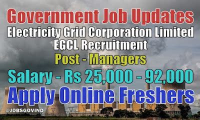 Electricity Grid Corporation Limited Egcl Recruitment For