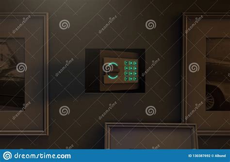 Open Hidden Wall Safe Behind Picture Editorial Photography