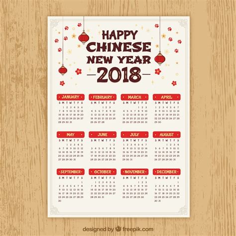 Free Vector Chinese New Year Calendar