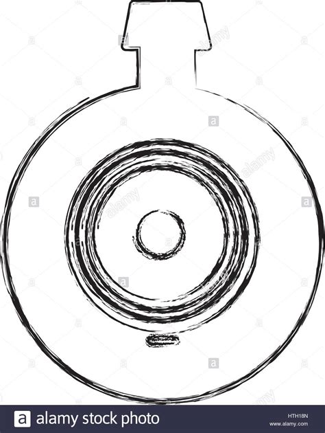 Monochrome Sketch Of Video Security Camera Lens Stock Vector Image