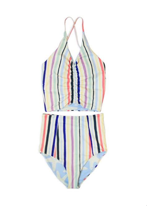 Striped Reversible Swimsuit Swimsuits For Tweens Rad Swim Girls