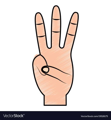 Three Fingers Up Hand Gesture Icon Image Vector Image