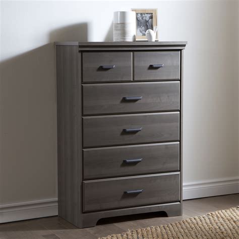 Finding the right dresser or chest is key finishing off the design to your room and for storing your clothing and accessories. South Shore Versa 5-Drawer Chest, Gray Maple - Home ...