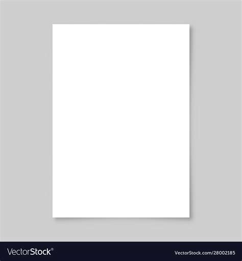 Realistic Blank Paper Sheet With Shadow In A4 Vector Image